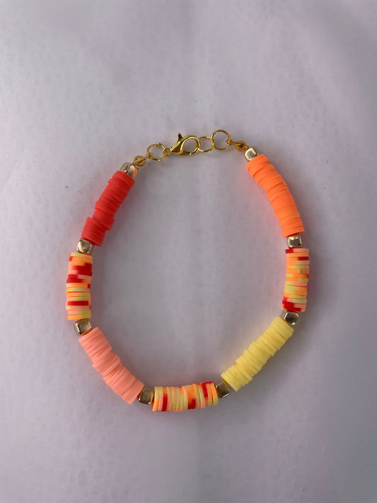 Peach Ring Clay Bead Bracelet