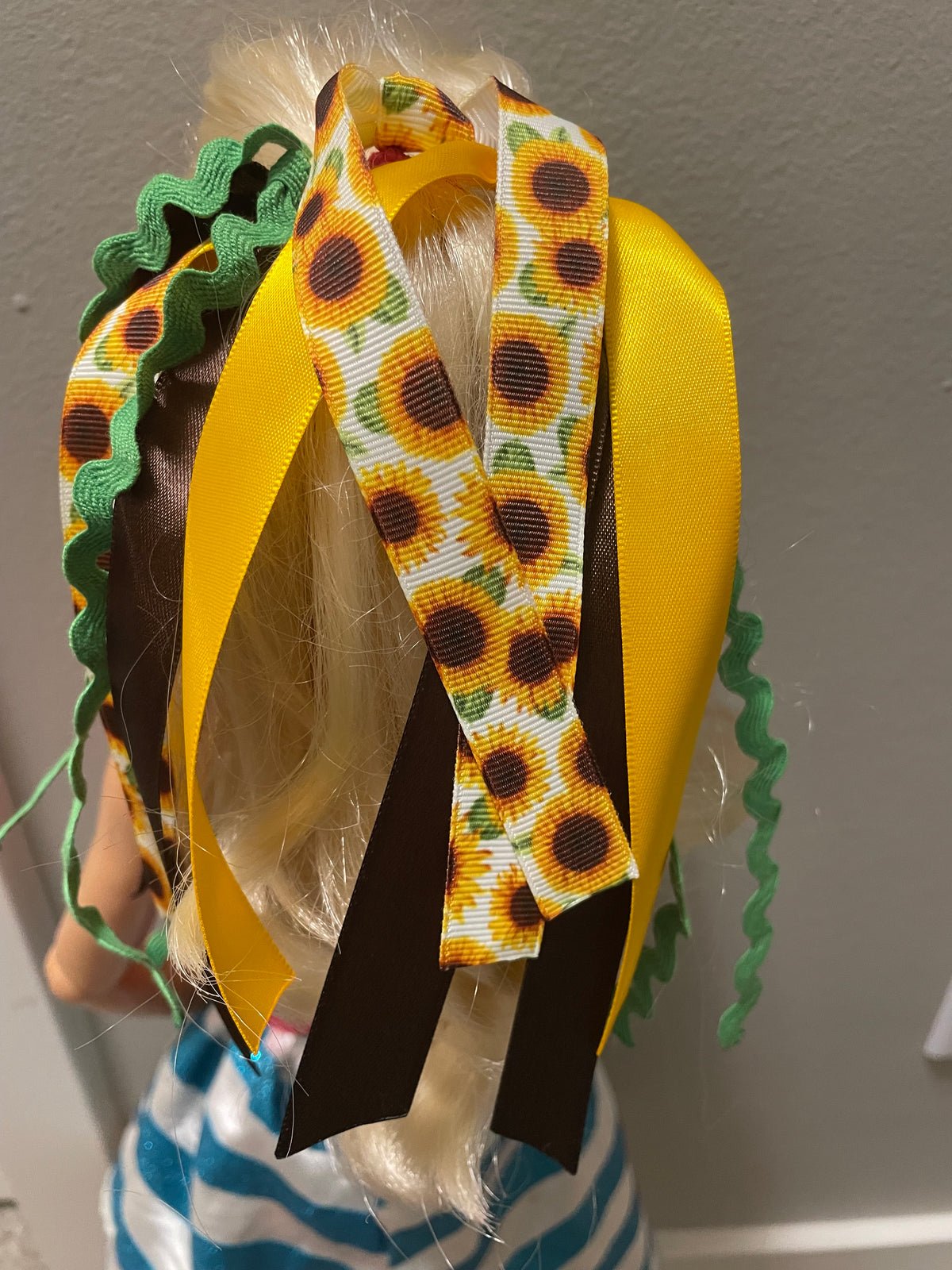 Sunflower Ribbon Hair Tie