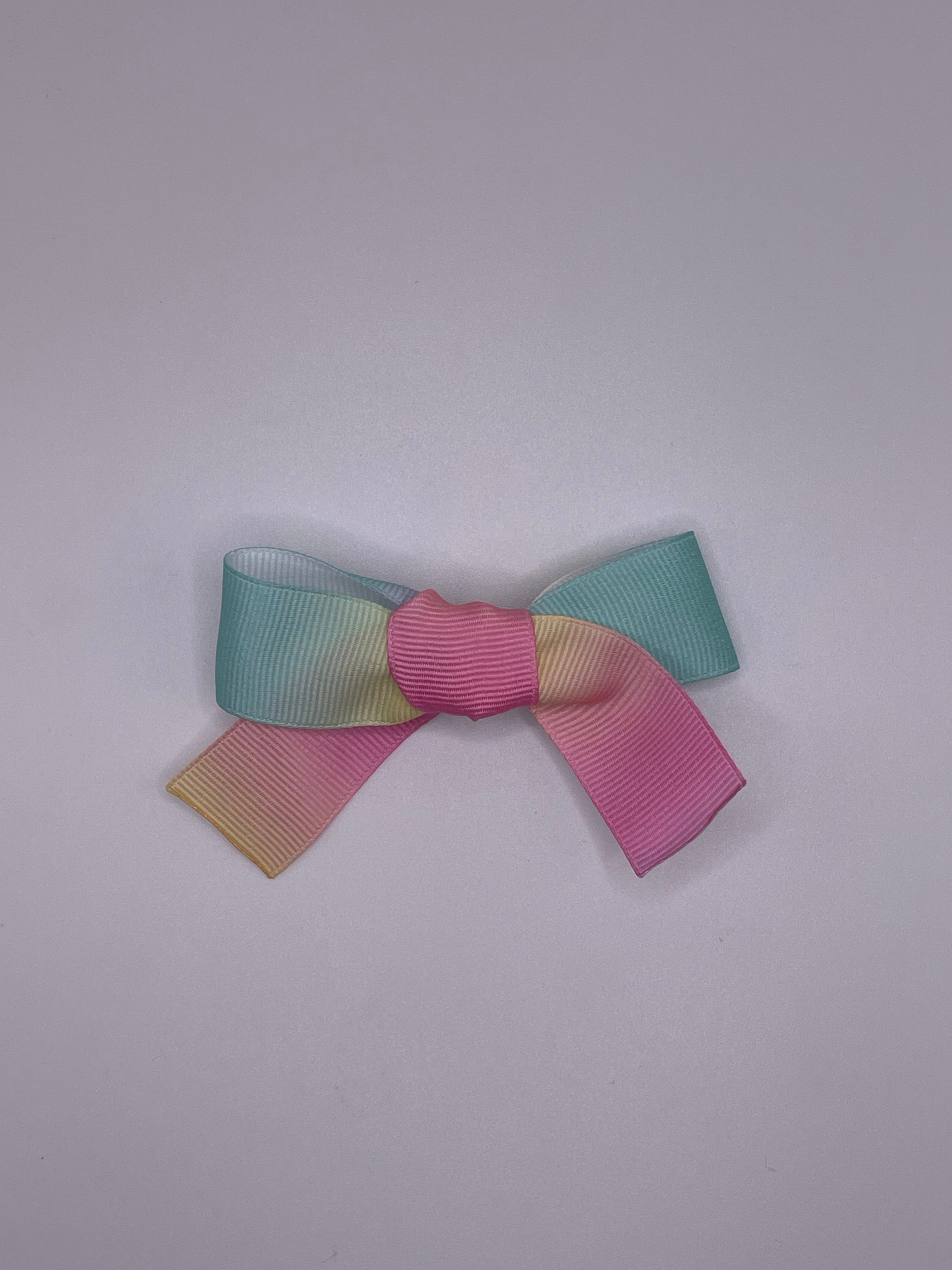 Pastel Rainbow Ribbon Hair Clip