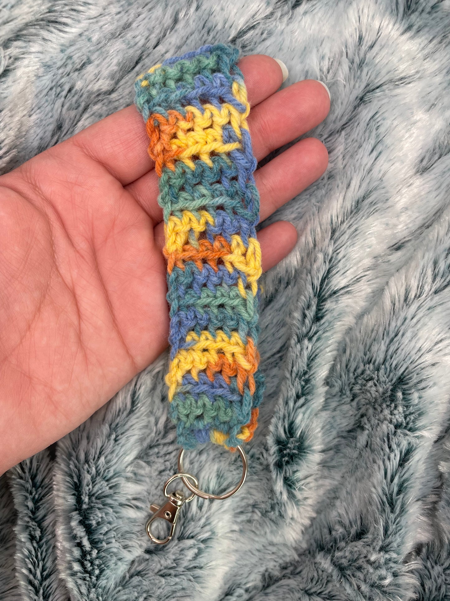Multi Colored Crochet Keychain