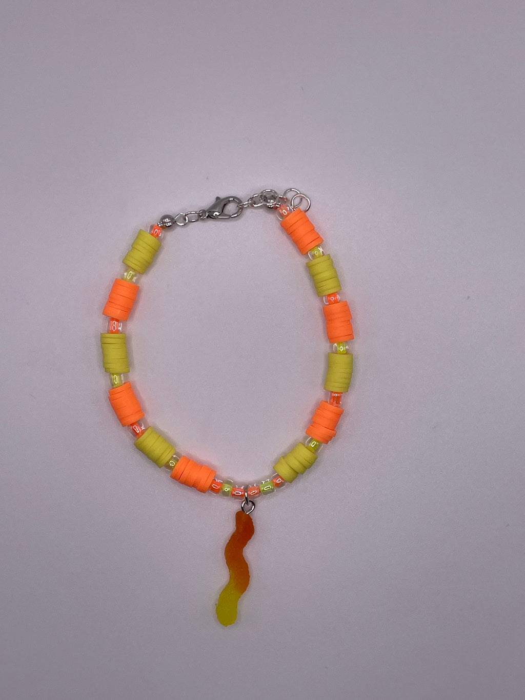Yellow and Orange Gummy Worm Bracelet