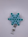 Blue and Green Starfish Badge Reel