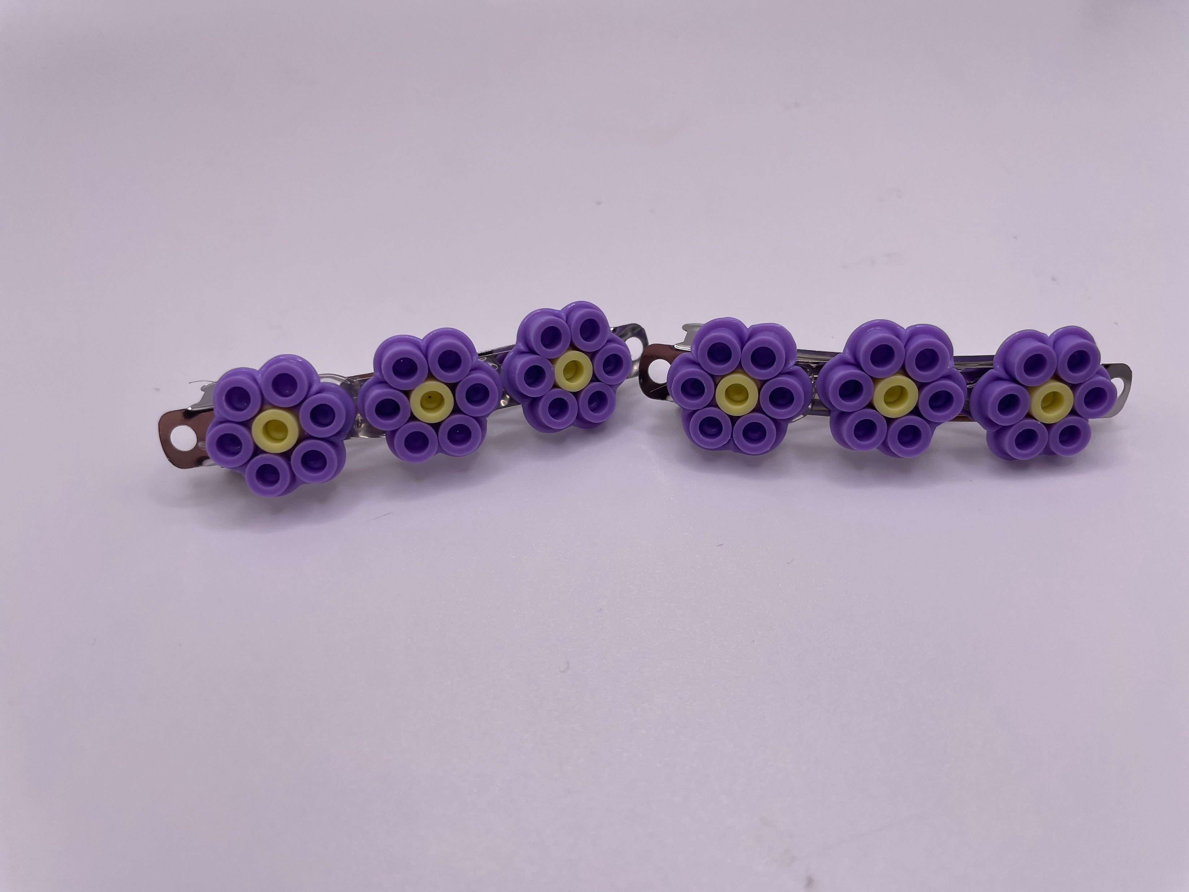 Purple Flowers Hair Clips
