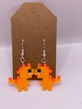 Orange T-Rex Earrings