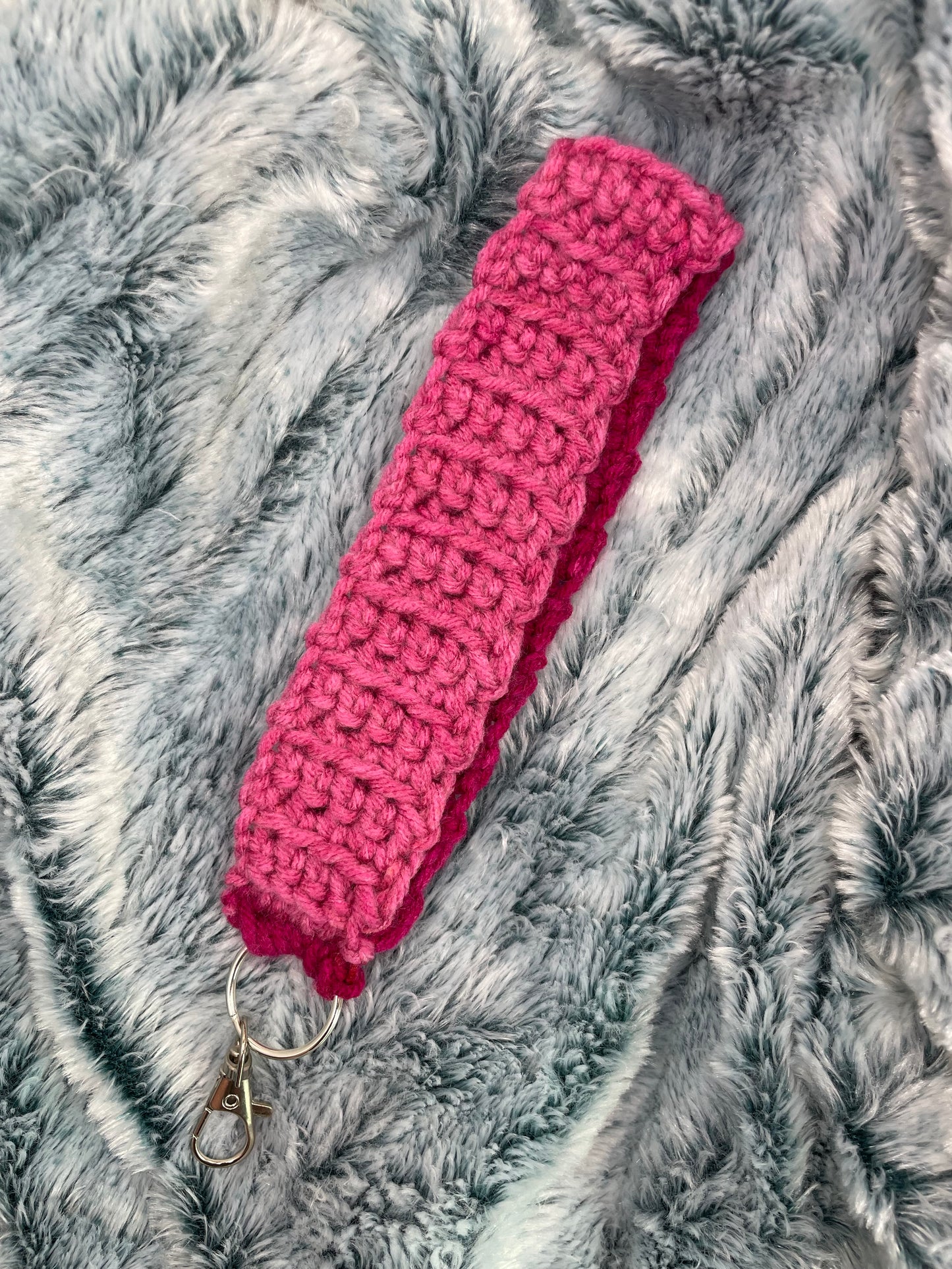 Purple Crochet Keychain