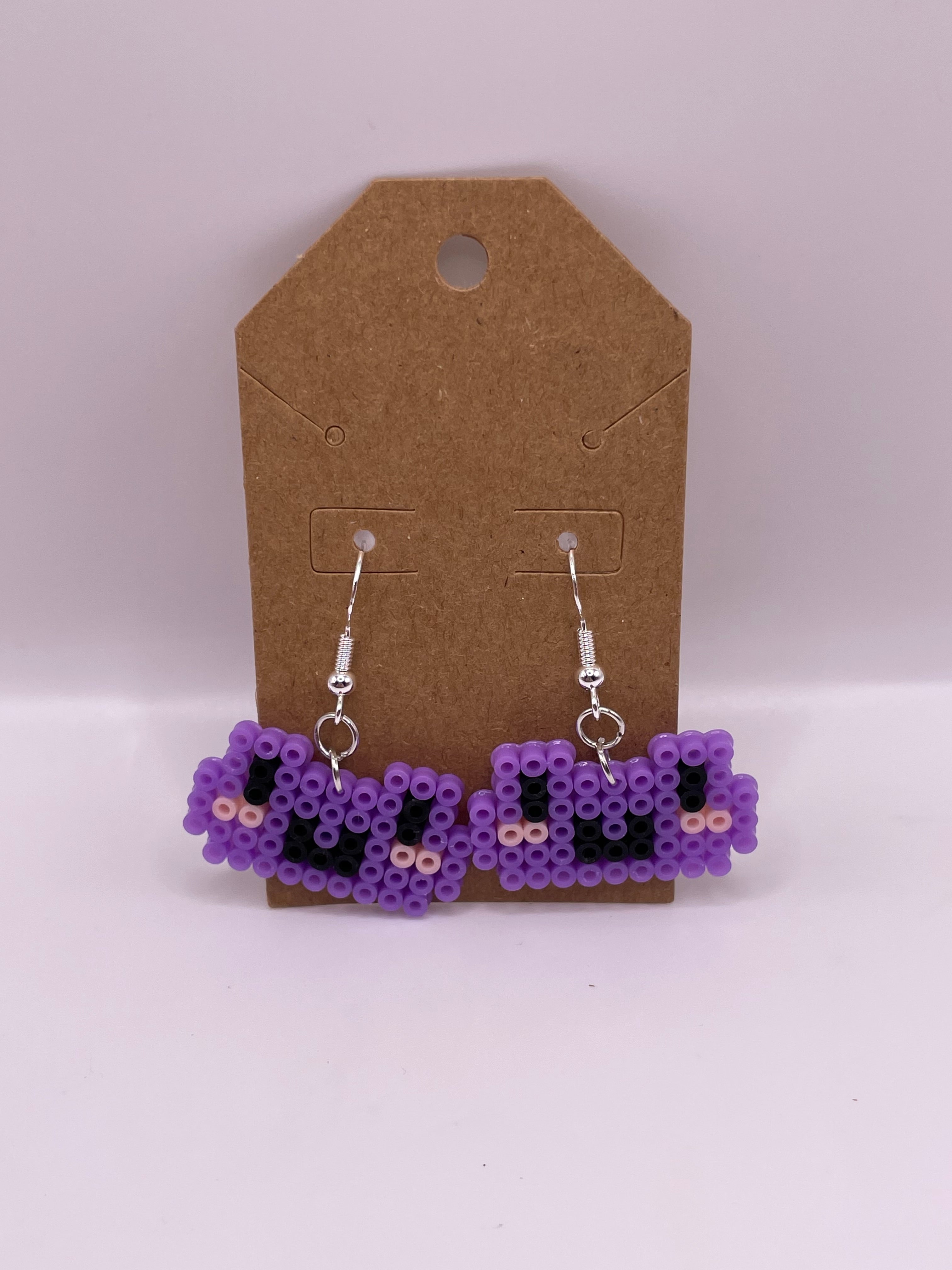 Purple Frog Earrings