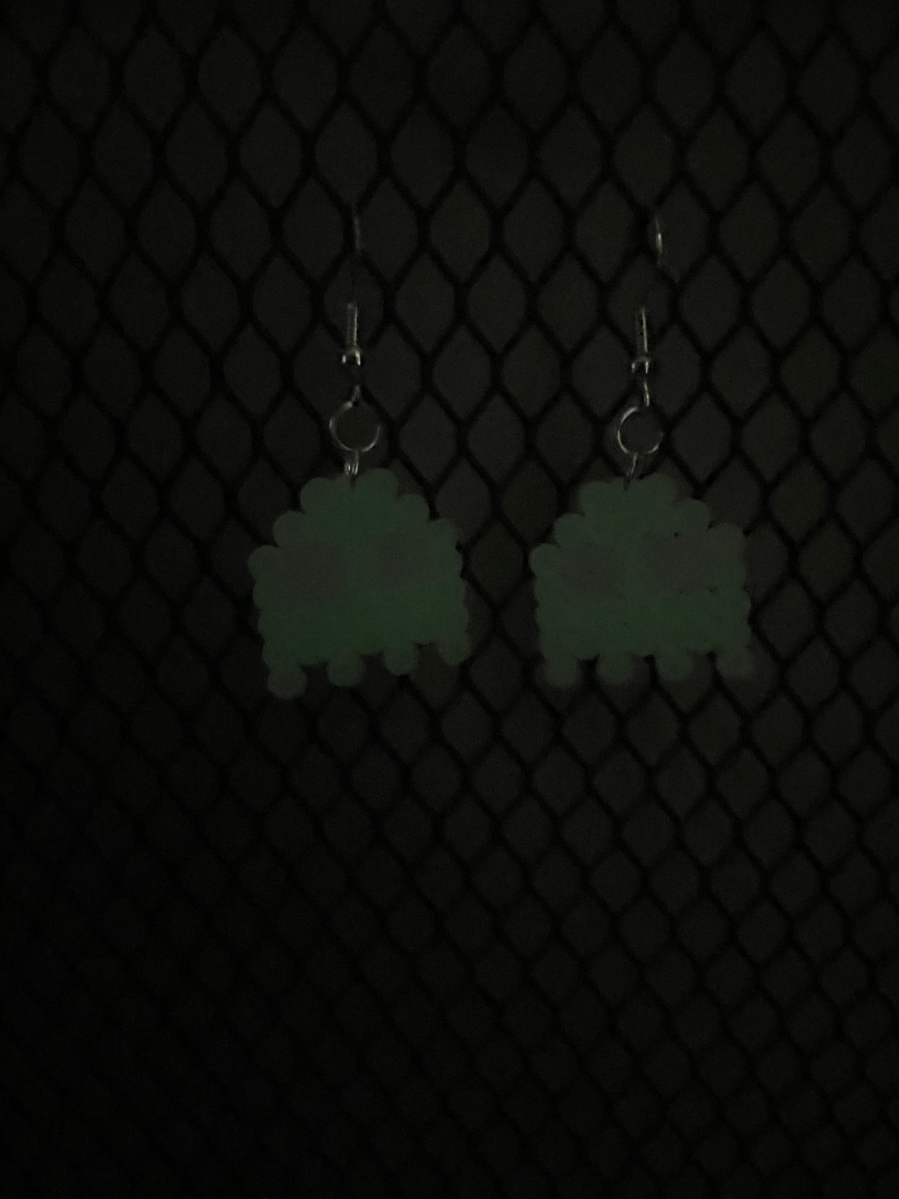 Glowing PAC-MAN Ghost Earrings