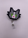 Gray Cat Badge Reel