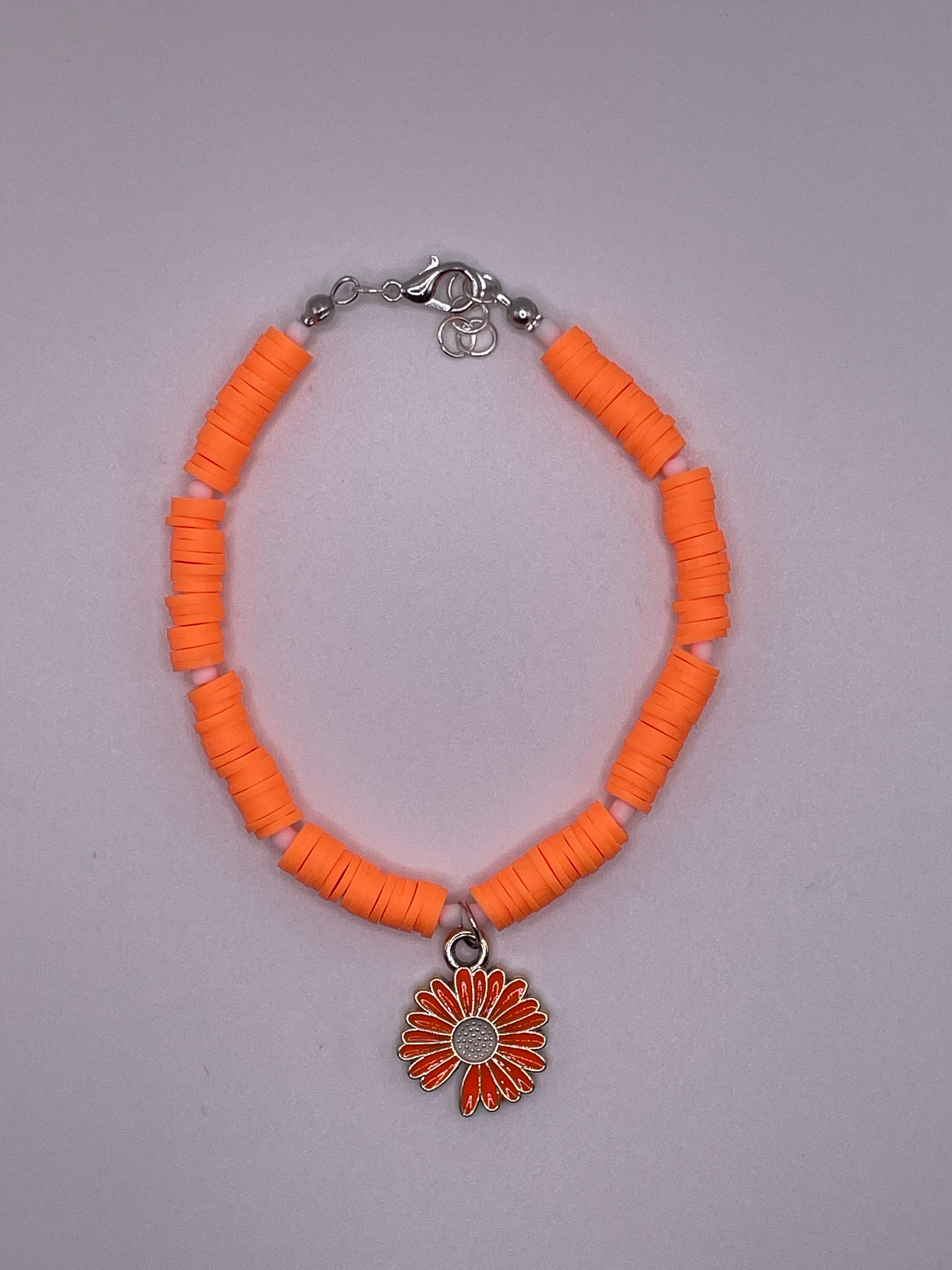 Orange Daisy Bracelet