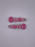 Pink Dots and Stripes Hair Clip