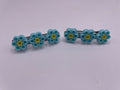 Blue Flower Hair Clips