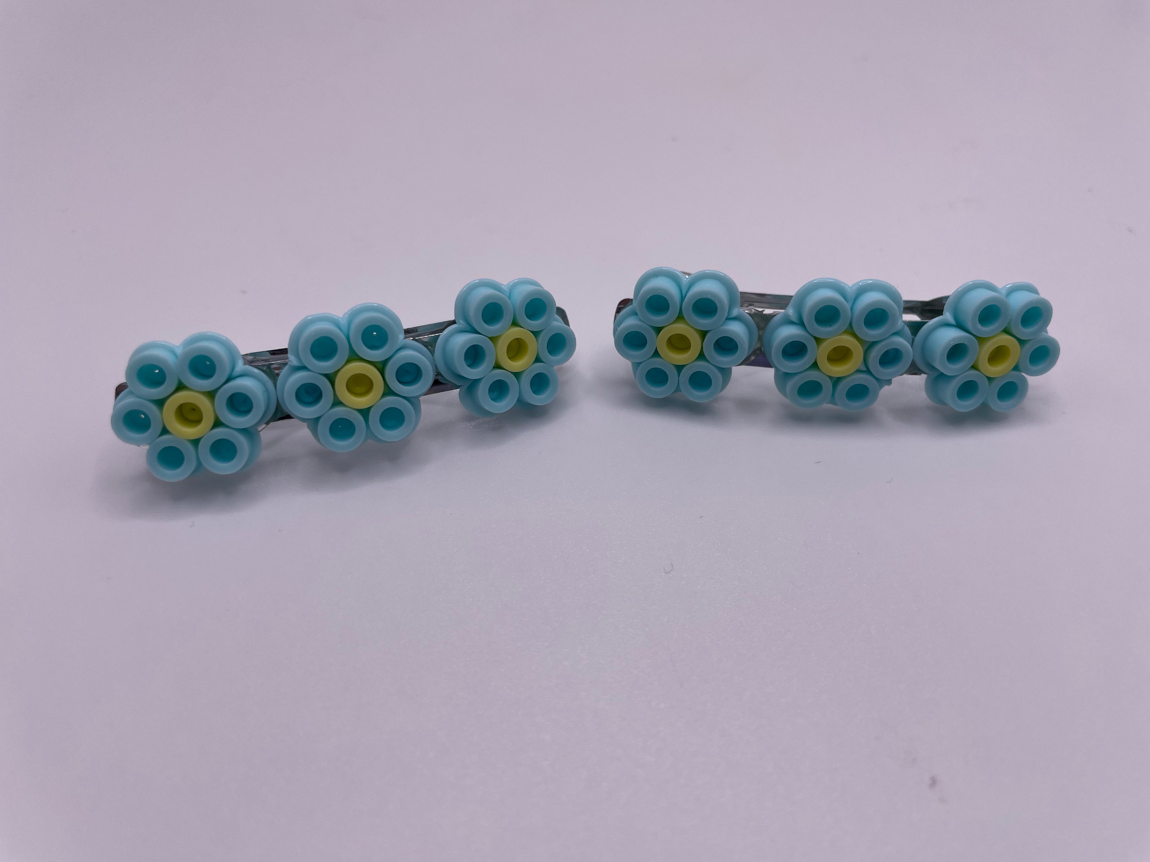 Blue Flower Hair Clips