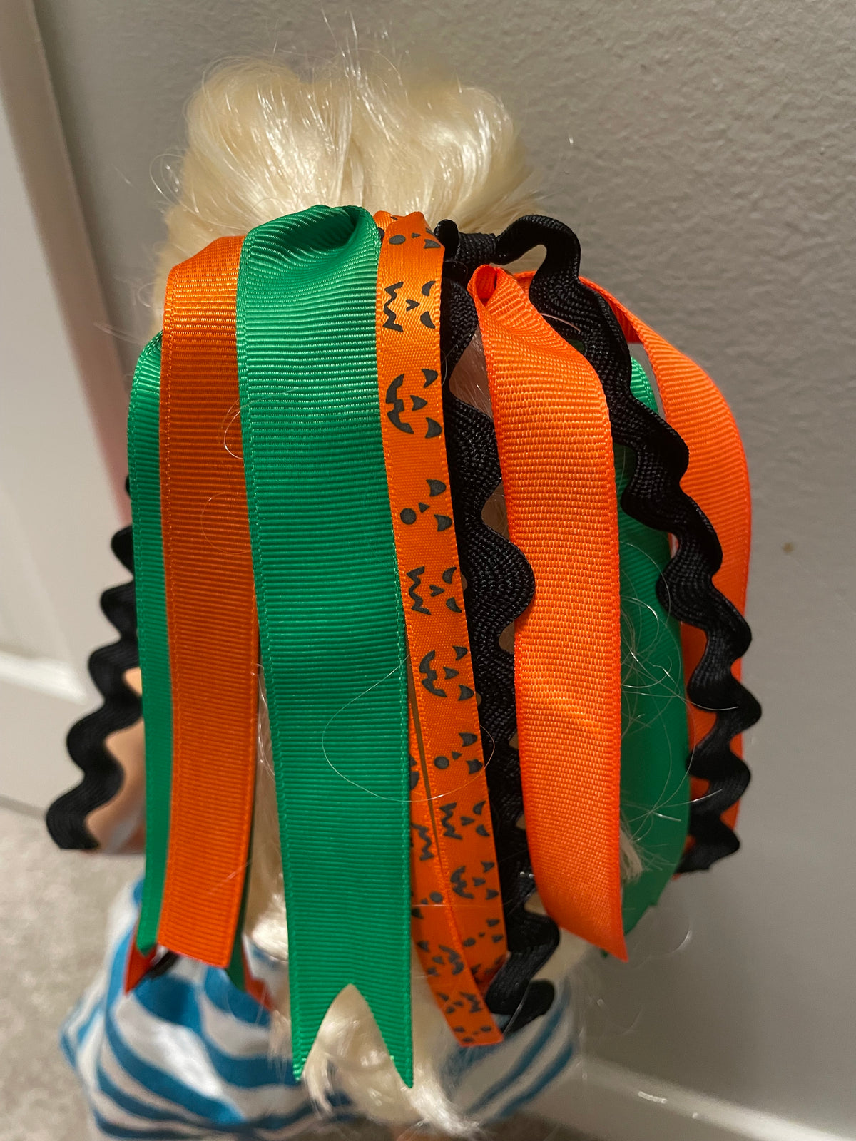 Jack-O-Lantern Ribbon Hair Tie