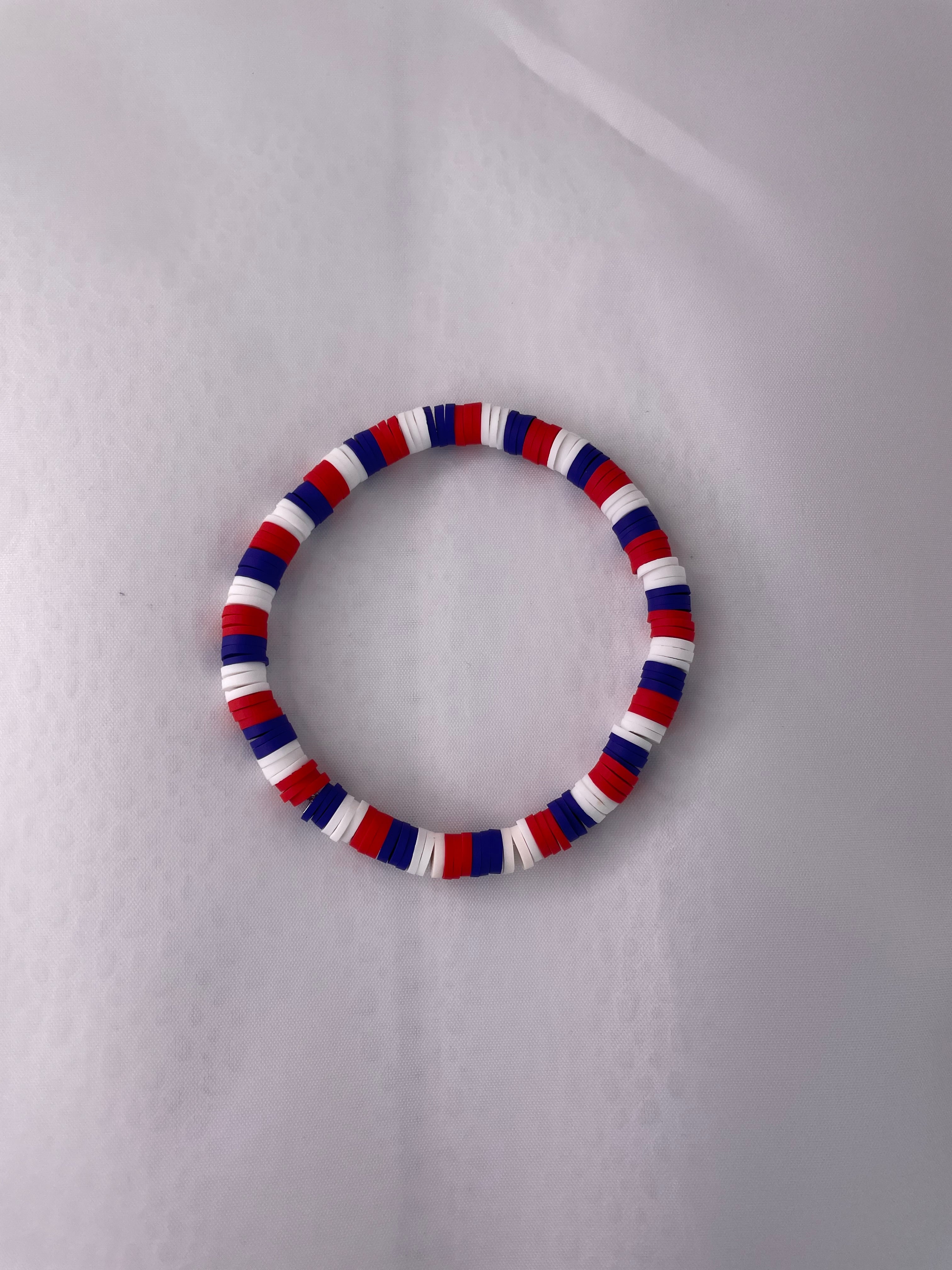R.W.B Clay Bead Bracelet