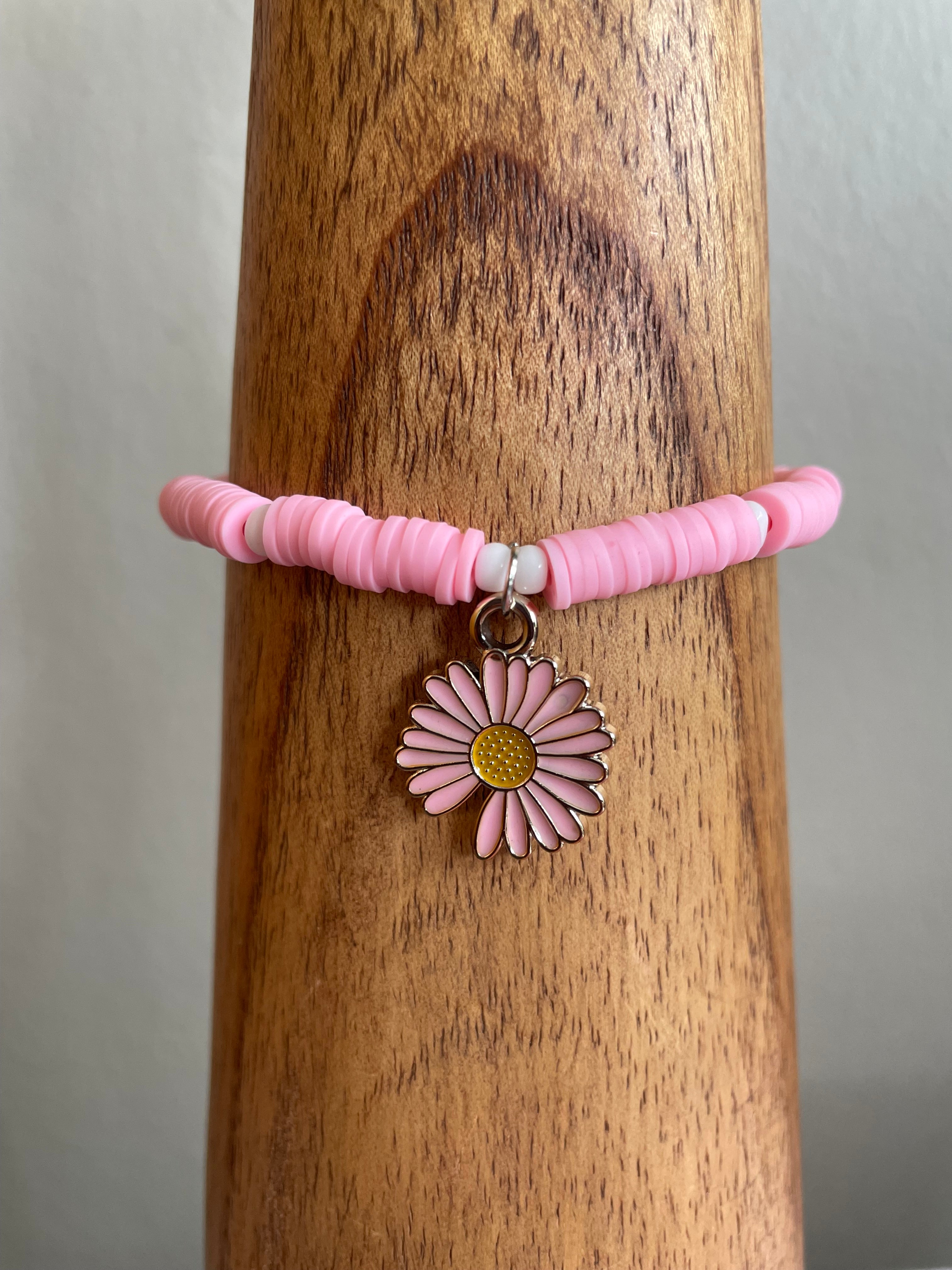 Pink Daisy Bracelet