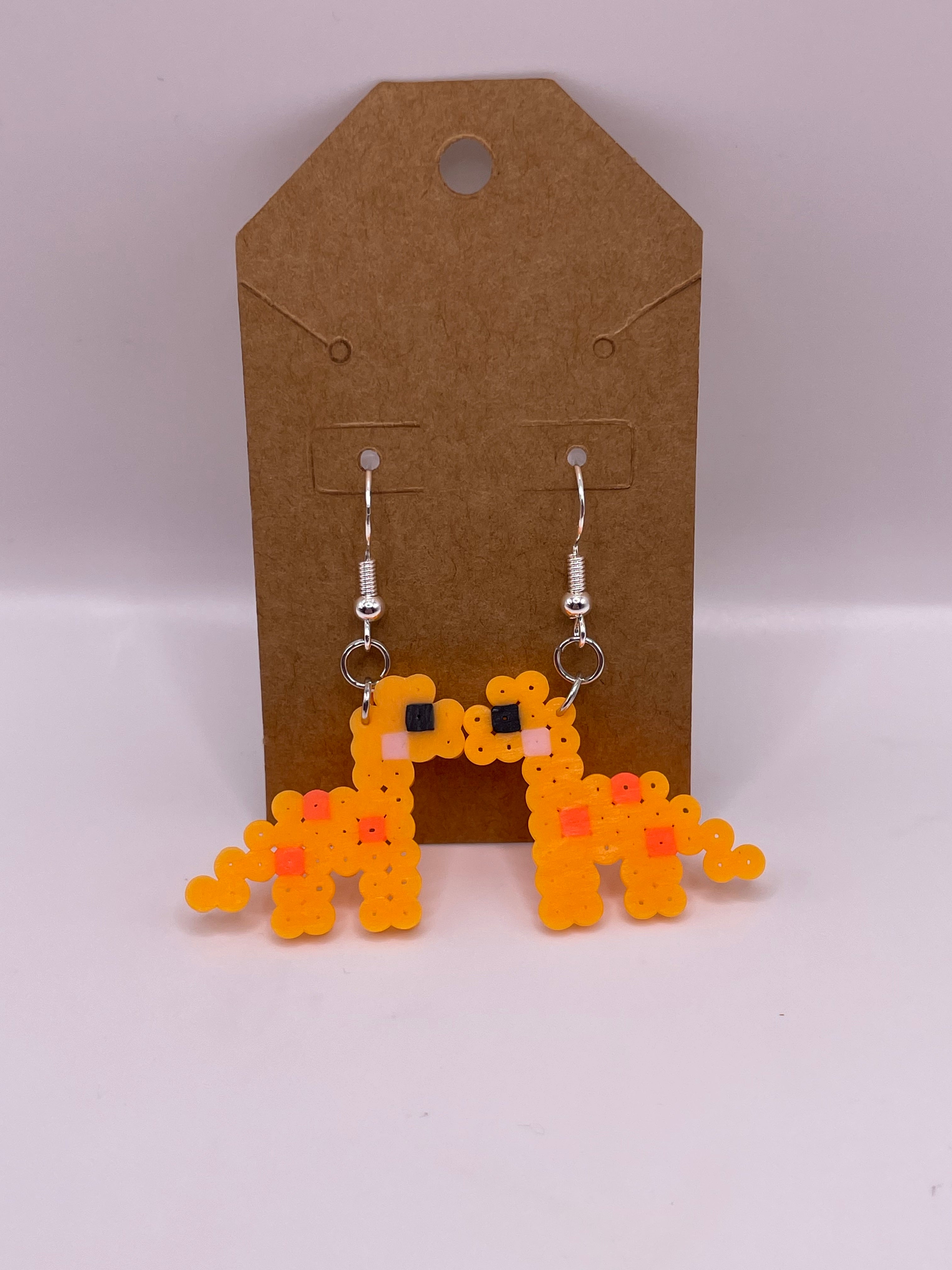 Orange Dino Earrings