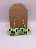 Green Frog Earrings