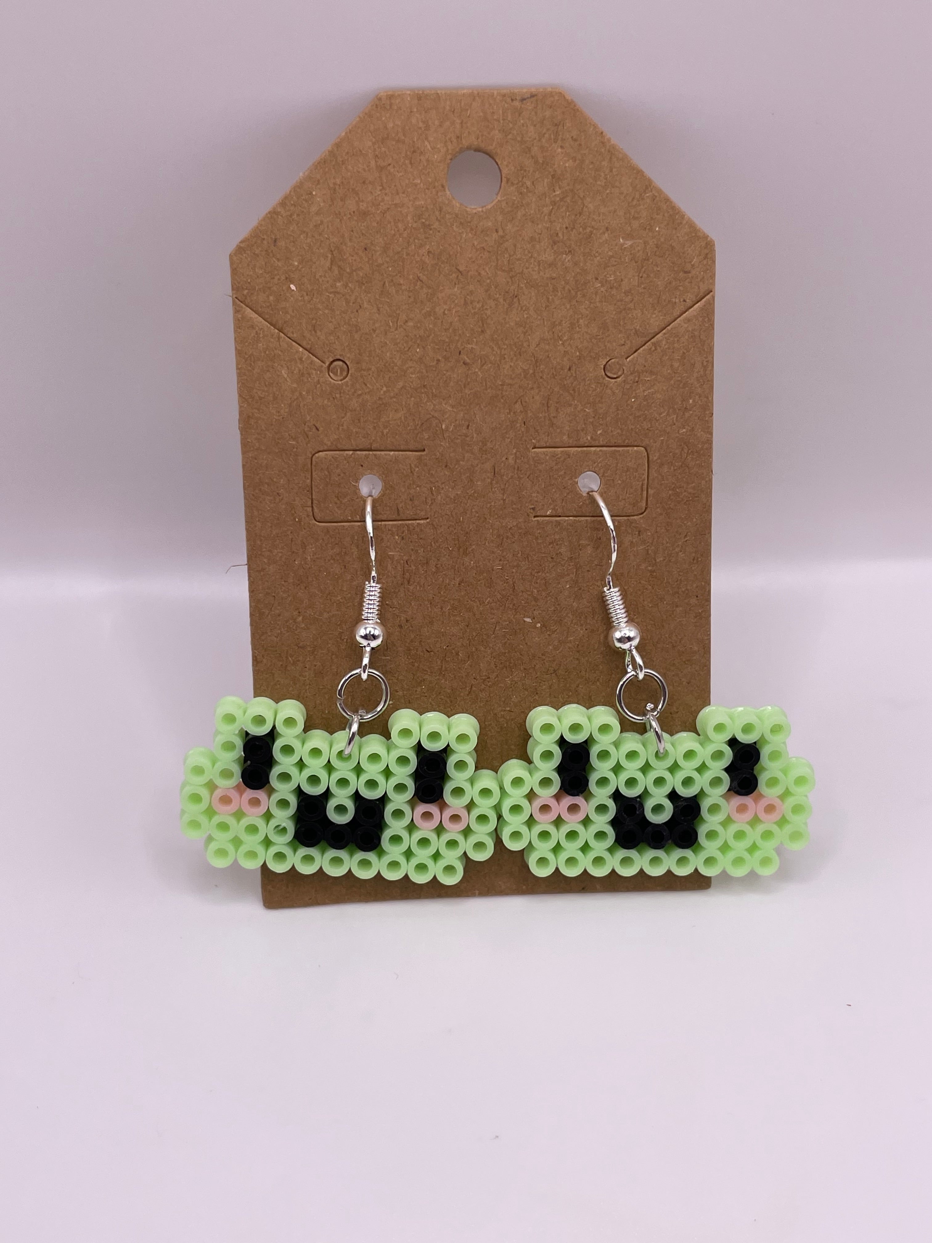 Green Frog Earrings