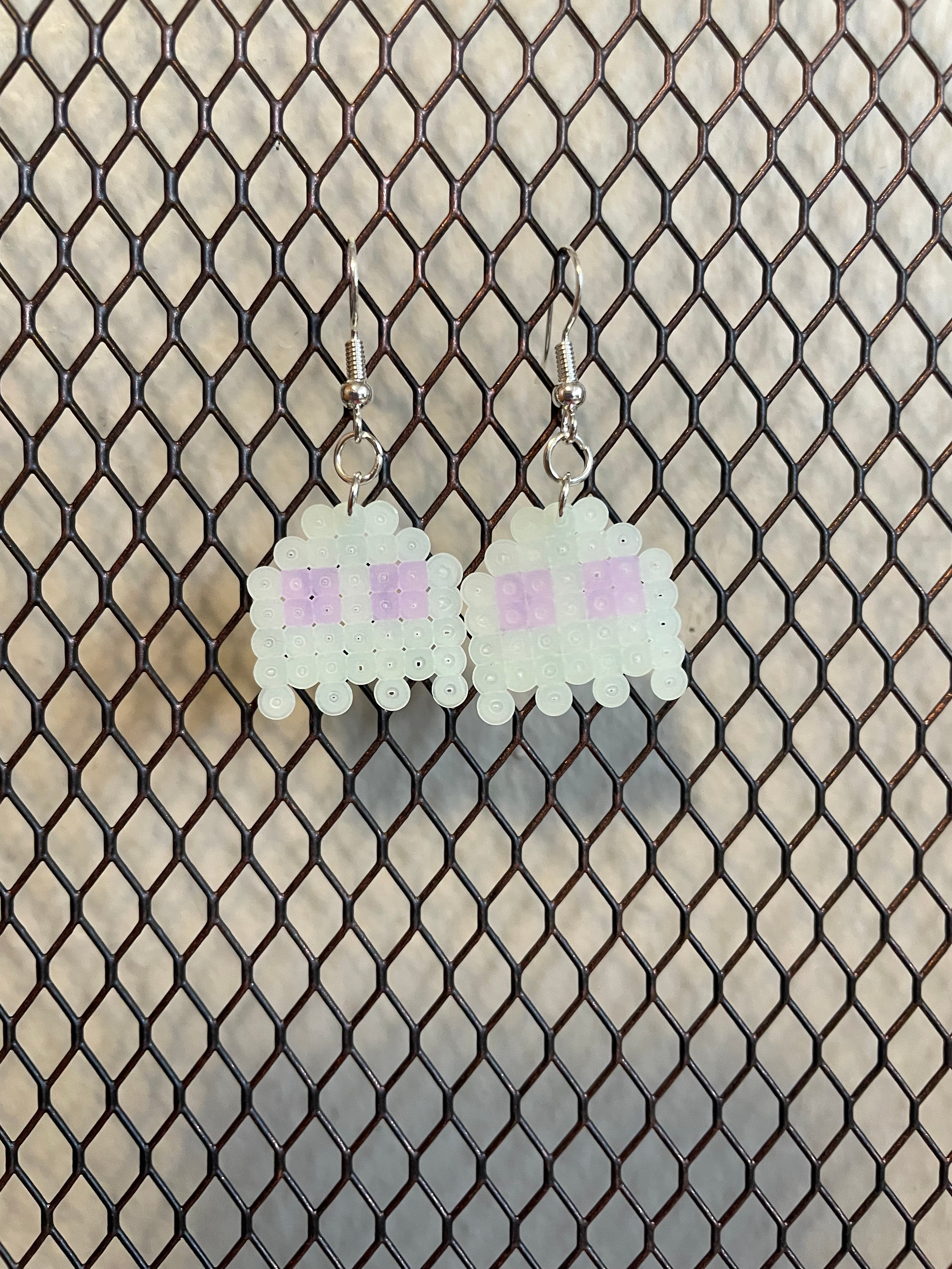 Glowing PAC-MAN Ghost Earrings