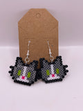 Gray Cat Earrings