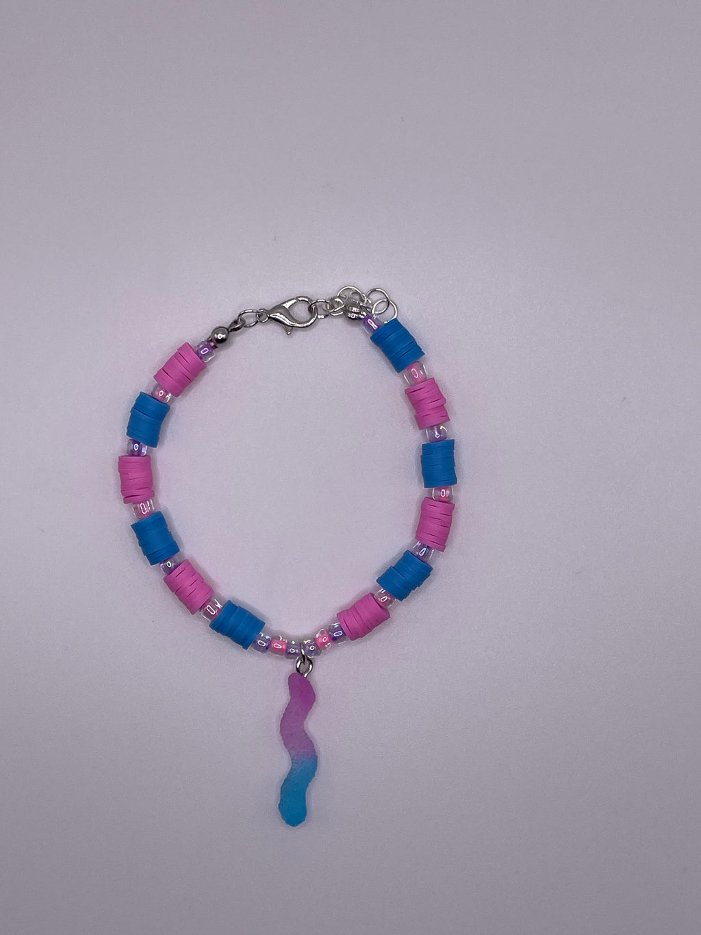 Pink and Blue Gummy Worm Bracelet