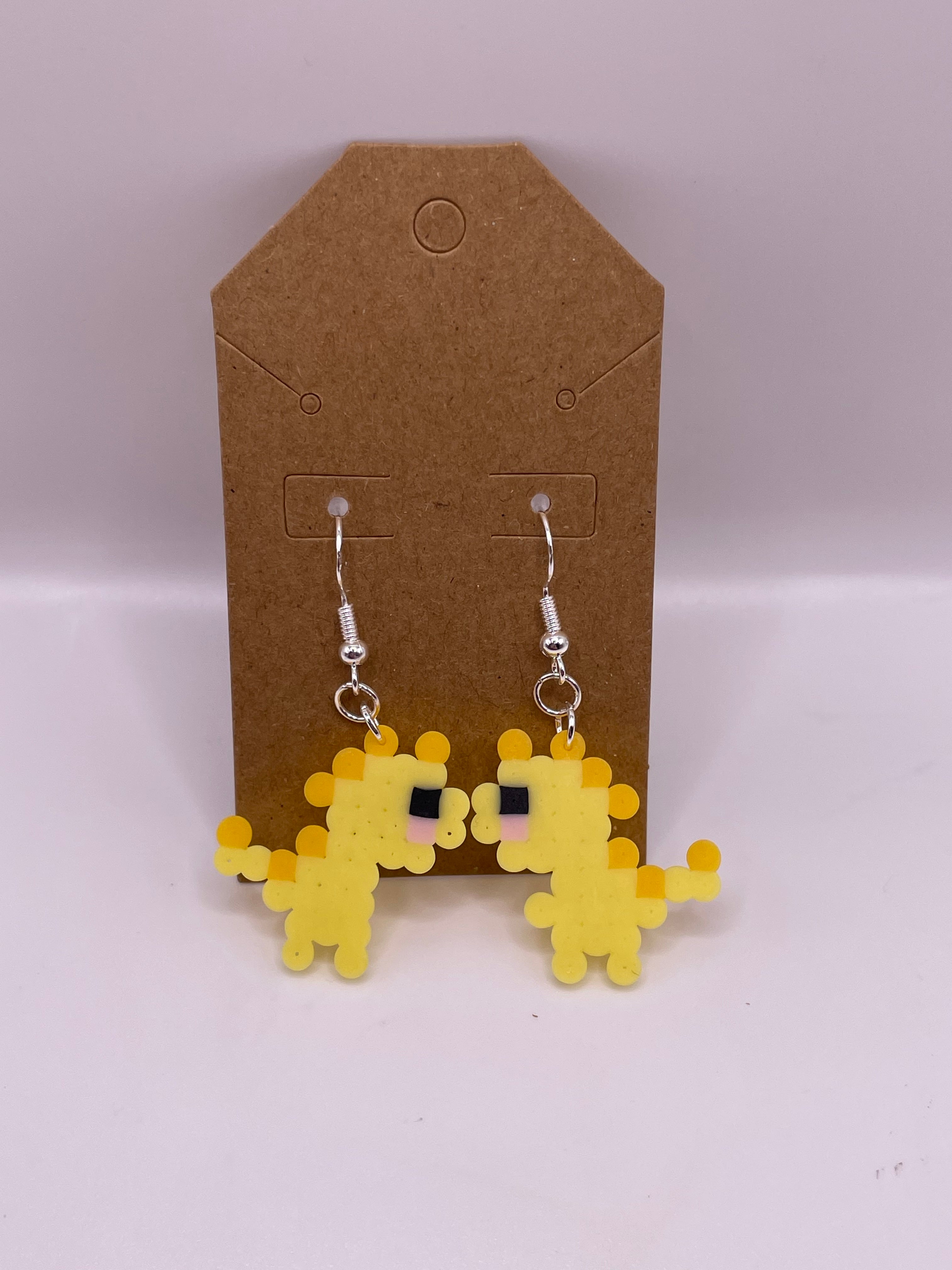 Yellow T-Rex Earrings