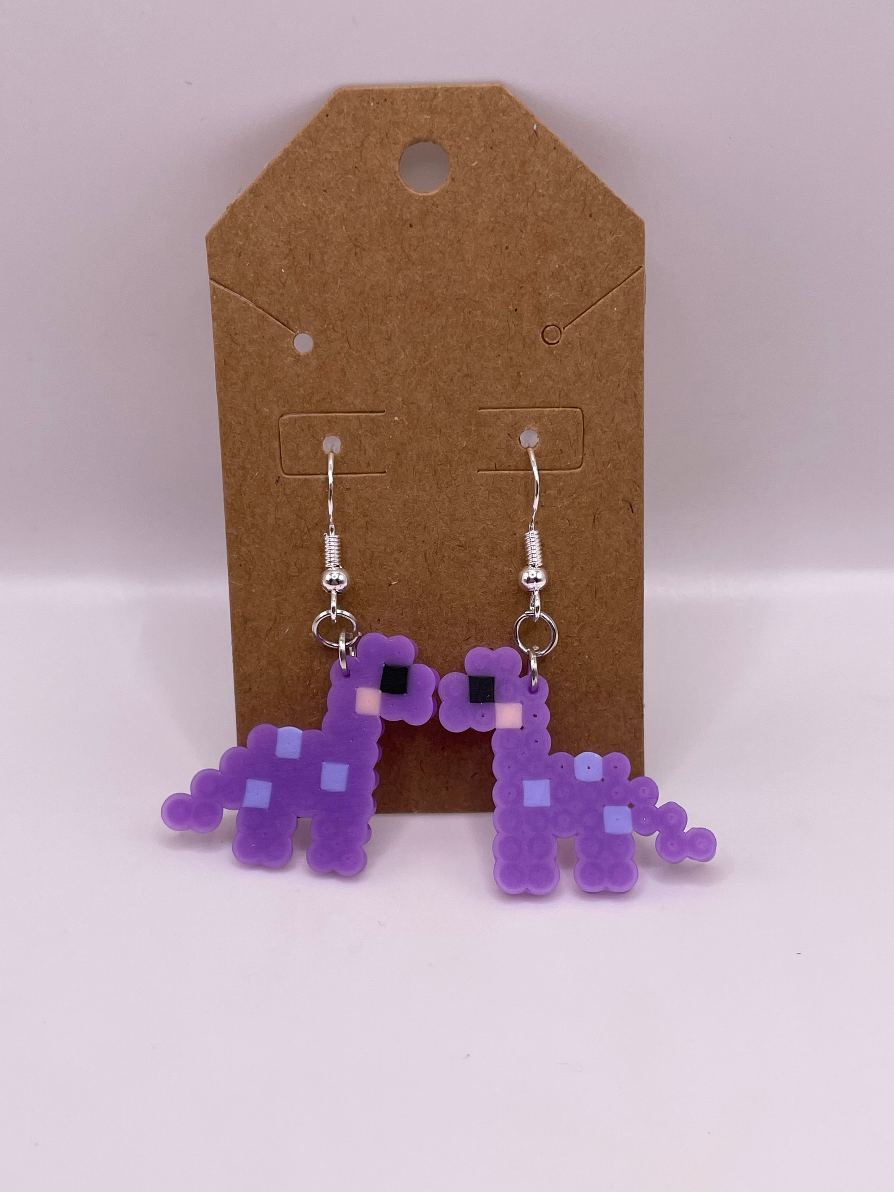 Purple Dino Earrings