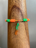 Orange and Green Gummy Worm Bracelet
