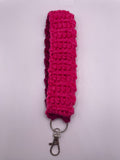 Purple and Bright Pink Crochet Keychain