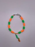 Orange and Green Gummy Worm Bracelet