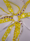 Daisy and Lady Bug Ribbon Hair Tie