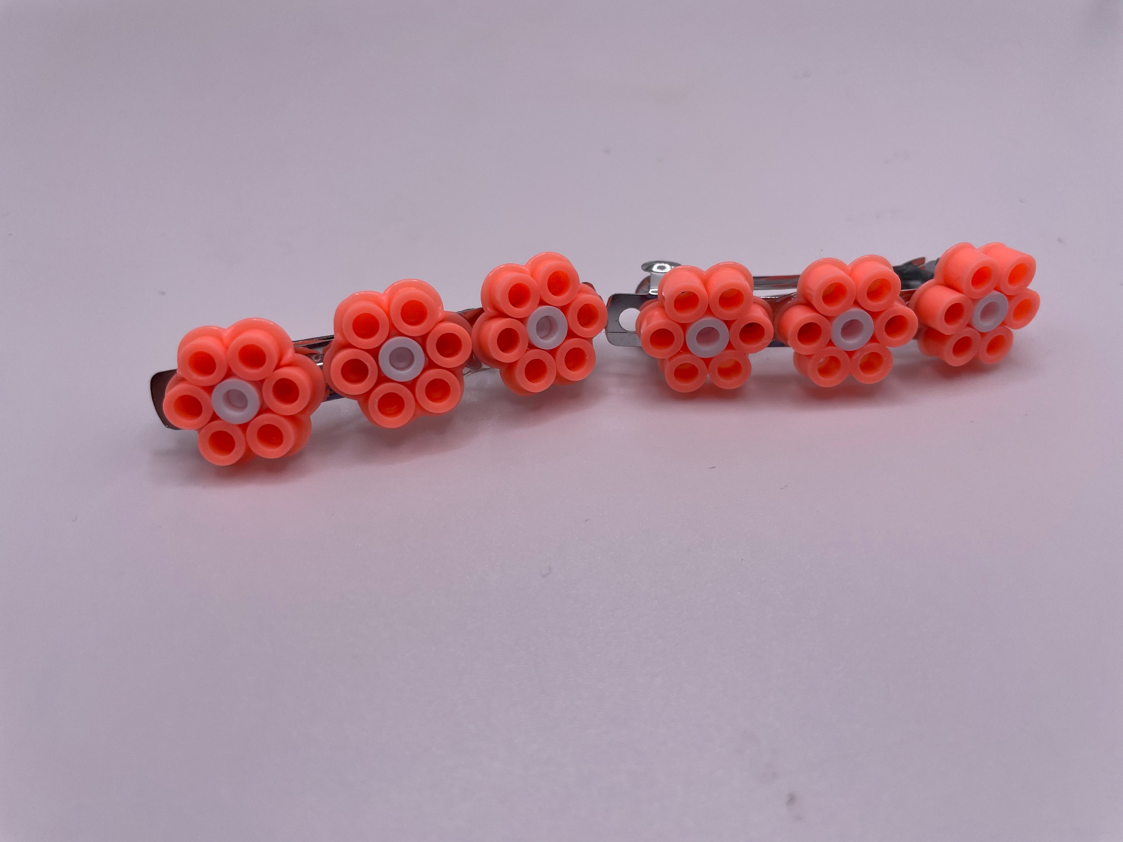 Peach Flower Hair Clips